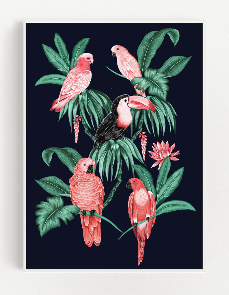 Tropical Toucan Print (Black)